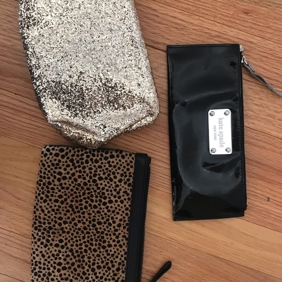 Party Clutches: Leopard/gold glitter/black patent